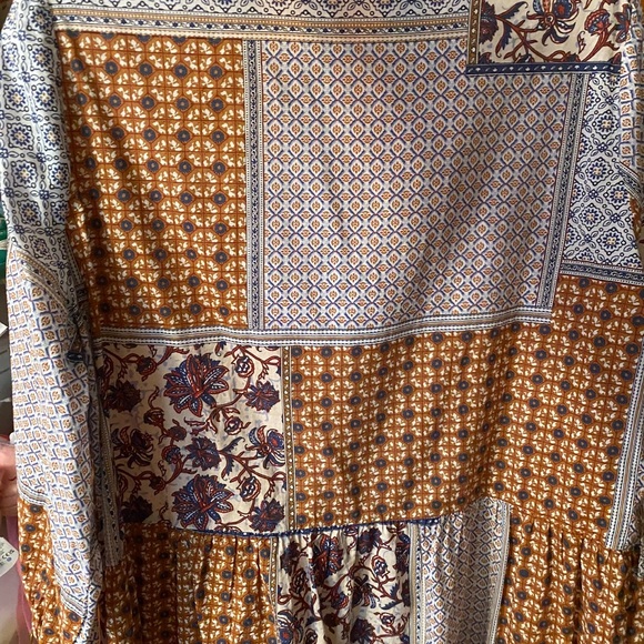 ZARA Patchwork Belted SHIRT DRESS - Picture 6 of 9